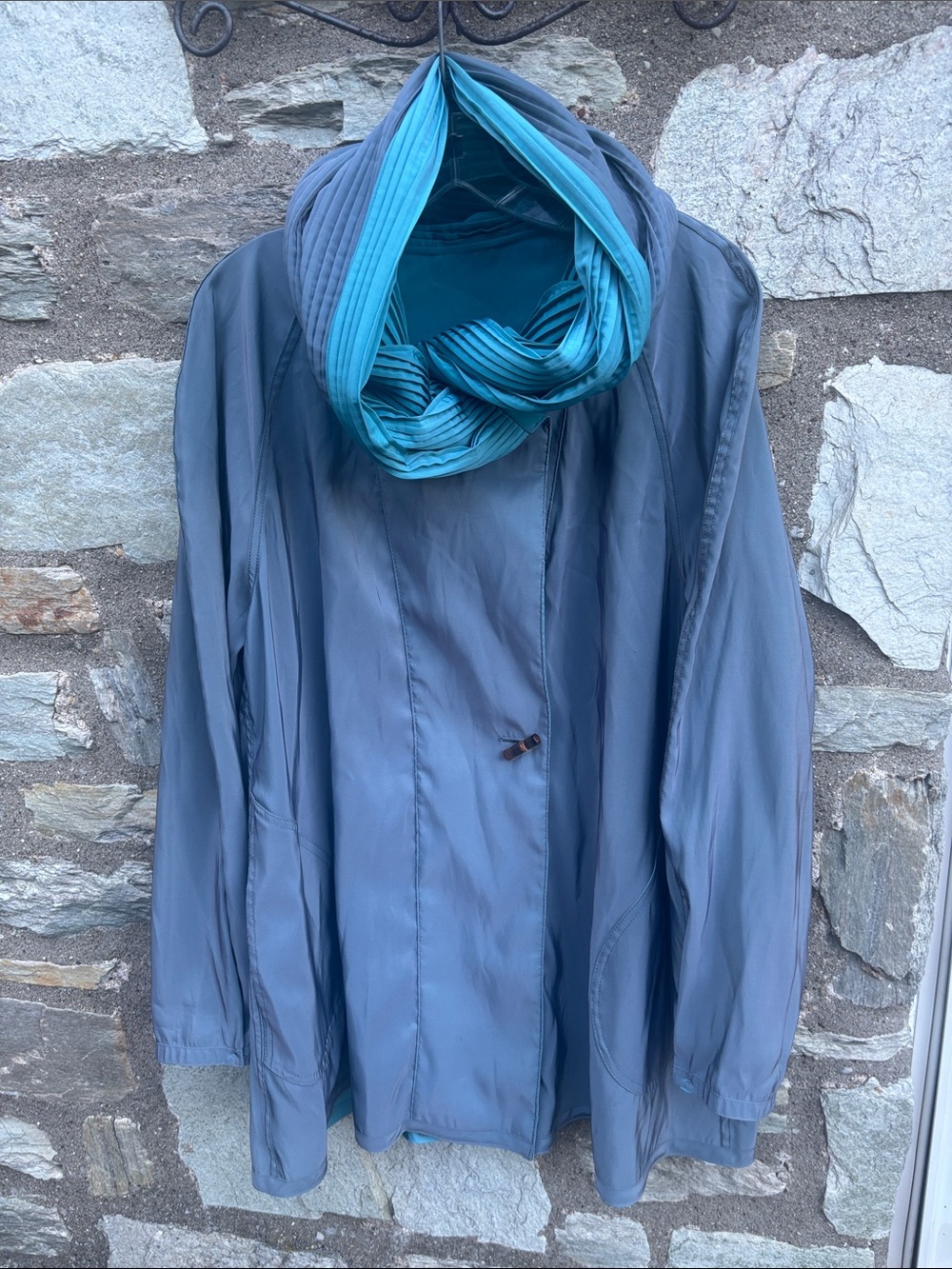 Mycra Pac Donatella Reversible Raincoat Women M/L Pleated Hood